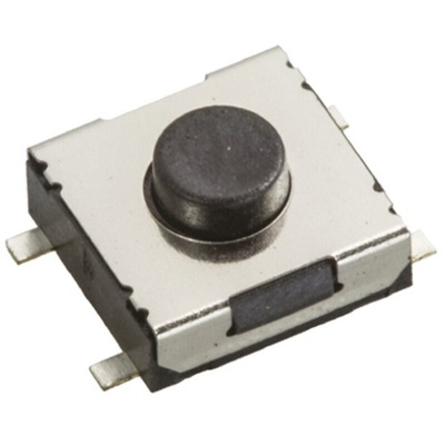 Black Tactile Switch, SPST 50 mA @ 12 V dc 1.1mm Surface Mount