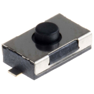 Black Tactile Switch, SPST 50 mA @ 12 V dc 0.8mm Surface Mount
