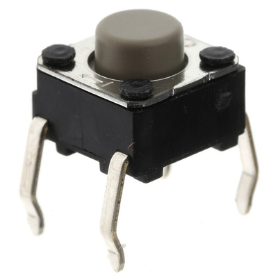 Grey Plunger Tactile Switch, SPST 50 mA @ 24 V dc 0.7mm