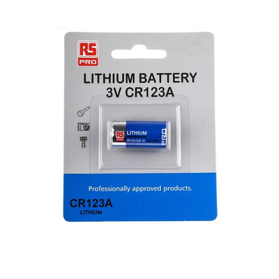 RS PRO Lithium Manganese Dioxide 3V, CR123A Camera Battery