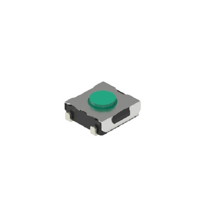 Green Button Tactile Switch, SPST 50 mA 0.5mm Surface Mount