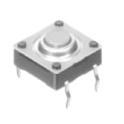 Grey Button Tactile Switch, SPST 50 mA 0.85mm Snap-In