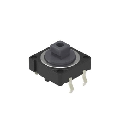Grey Cap Tactile Switch, SPST 50 mA 3mm Snap-In