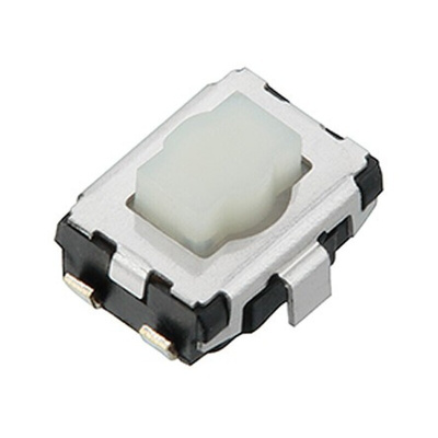 White Push Plate Tactile Switch, SPST 20 mA @ 15 V dc 2.6mm Surface Mount