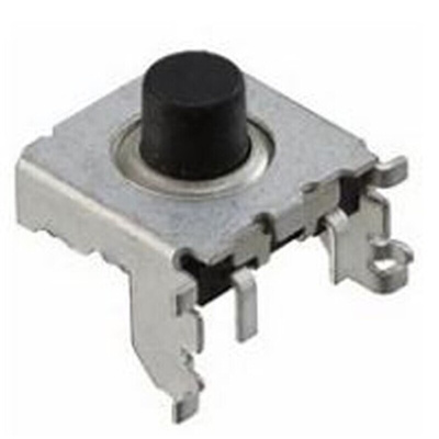 Black Cap Tactile Switch, SPST 50 mA 2.7mm Through Hole