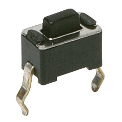 IP45 Black Button Tactile Switch, SPST 50 mA 3mm Through Hole
