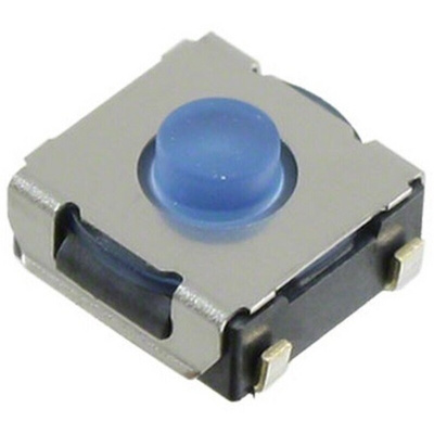 IP67 Blue Plunger Tactile Switch, SPST 50 mA 0.9mm Surface Mount