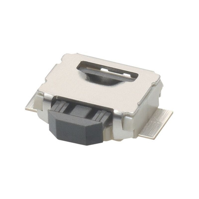 IP40 Black Plunger Tactile Switch, SPST 50 mA Surface Mount