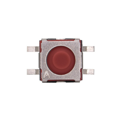 IP54 Red Round Tactile Switch, SPDT 50 VA Surface Mount