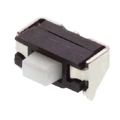 Black, Grey Push Plate Tactile Switch, SPST 20 mA Surface Mount