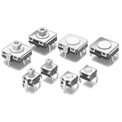 IP40 Plunger for Cap Tactile Switch, SPST 0.05A @24V dc VA Through Hole