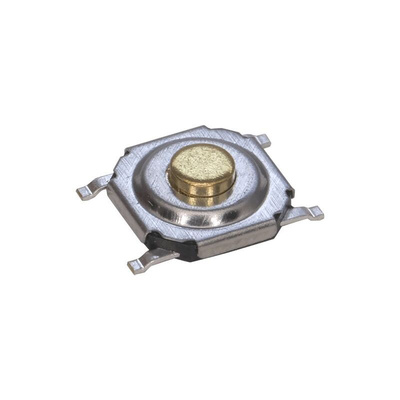 IP40 Silver Momentary Tactile Switch, SPST 50 mA Surface Mount