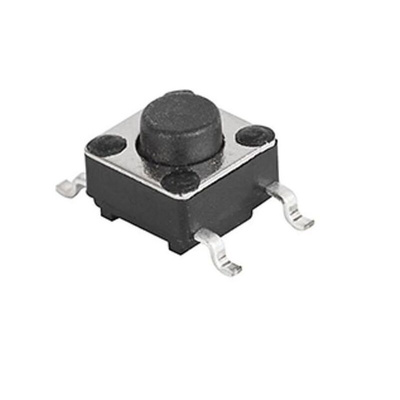 IP40 Black Button Tact Switch, SPST 0.05VA 9.5mm Surface Mount