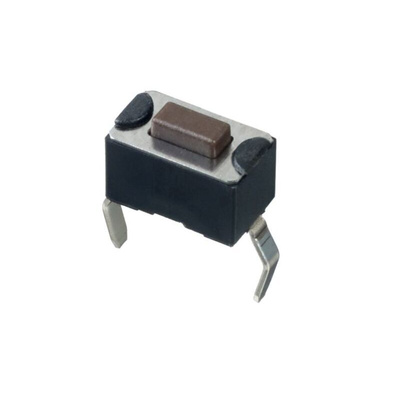 Brown Tact Switch, SPST 50mA 4.3mm Through Hole