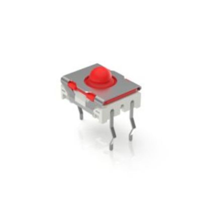Black Momentary Tactile Switch, 1 NO 100mA 6.4mm PCB