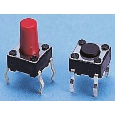 Grey Keyboard Switch, SPST 50 mA @ 12 V dc 1.5mm Snap-In