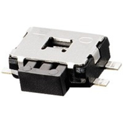 Black Tactile Switch, SPST 50 mA @ 12 V ac 1.65mm
