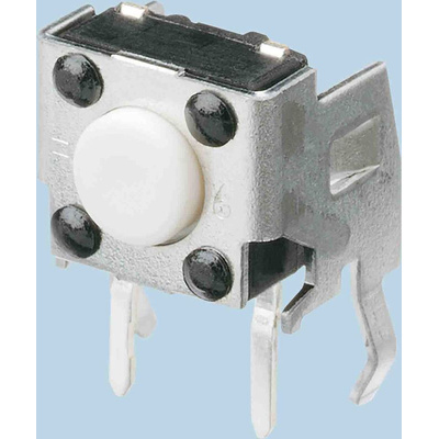 White Tactile Switch, SPST 20 mA @ 15 V dc 3.15mm