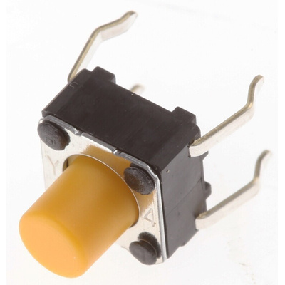 Plunger Tactile Switch, SPST 50 mA @ 24 V dc 3.6mm Through Hole