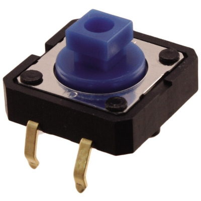 Blue Plunger Tactile Switch, SPST 50 mA @ 24 V dc 3mm Through Hole