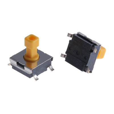 Plunger Tactile Switch, SPST 50 mA @ 24 V dc 4.7mm Through Hole