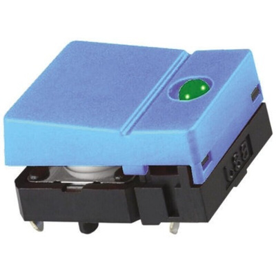 Blue Button Tactile Switch, SPST 50 mA @ 24 V dc 6.8mm Through Hole