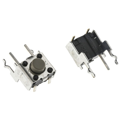 Grey Plunger Tactile Switch, SPST 50 mA @ 24 V dc 1.6mm Through Hole