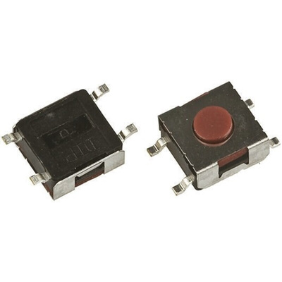 Brown Washable Tactile Switch, SPST 50 mA @ 12 V dc