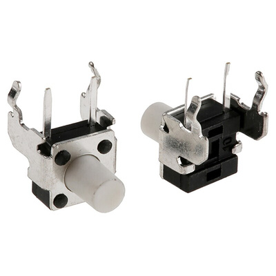 White Button Tactile Switch, SPST 50 mA @ 24 V dc 4.24mm