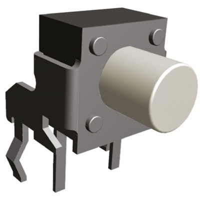 White Button Tactile Switch, SPST 50 mA @ 24 V dc 3.56mm
