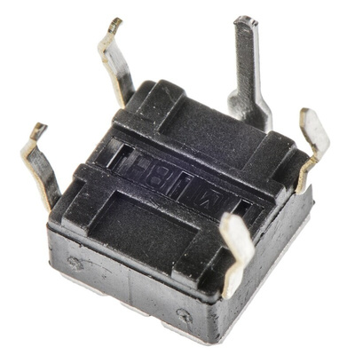 Red Push Plate Tactile Switch, SPST 20 mA 5mm
