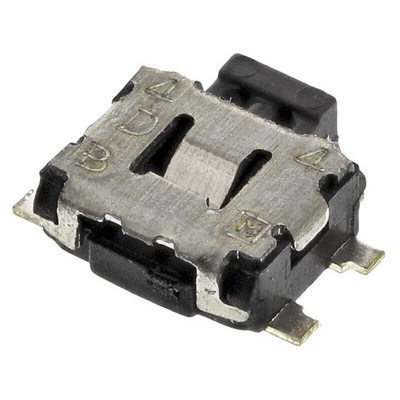 Black Push Plate Tactile Switch, SPST 50 mA @ 12 V dc 1.35mm