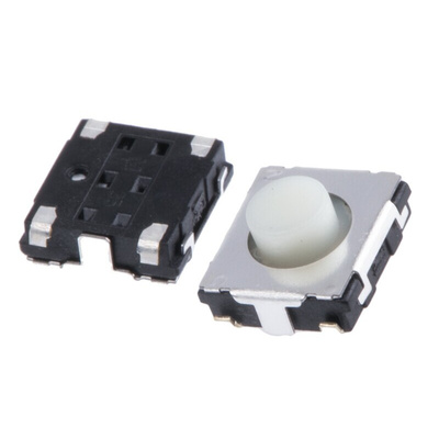 White Push Plate Tactile Switch, SPST 20 mA 3.1mm