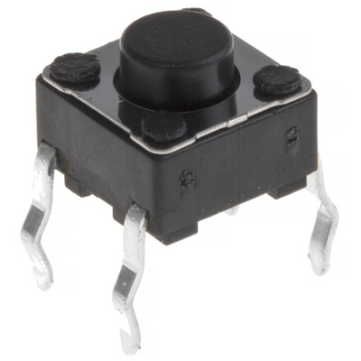 Black Stem Tactile Switch, SPST 50 mA @ 12 V dc 5mm Surface Mount