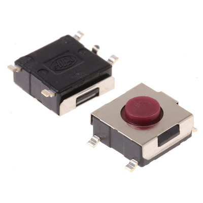 Red Stem Tactile Switch, SPST 50 mA @ 12 V dc 3.1mm Surface Mount