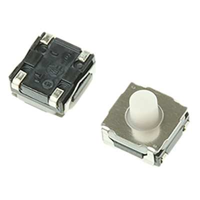 White Stem Tactile Switch, SPST 50 mA @ 12 V dc 5.1mm Surface Mount