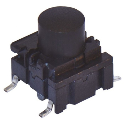 IP67 Black Cap Tactile Switch, SPST 50 mA @ 24 V dc