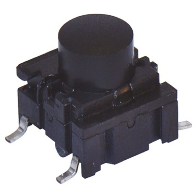 IP67 Black Cap Tactile Switch, SPST 50 mA @ 24 V dc