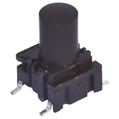 IP67 Black Cap Tactile Switch, SPST 50 mA @ 24 V dc