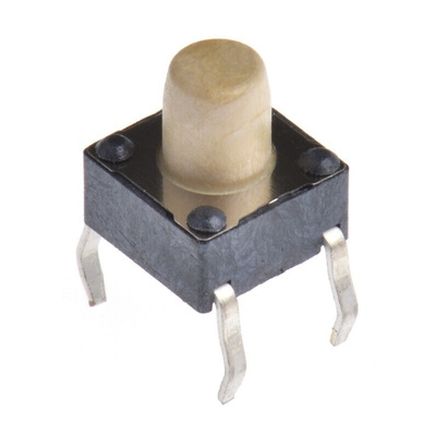 White Tactile Switch, SPST 50 mA @ 12 V dc 3.6mm Through Hole