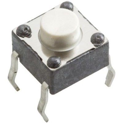 White Tactile Switch, SPST 50 mA @ 12 V dc 1.6mm Through Hole