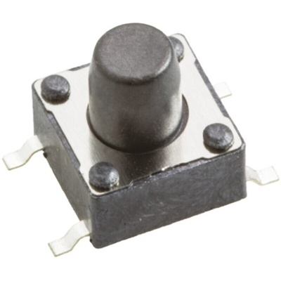 Black Tactile Switch, SPST 50 mA @ 12 V dc 3.6mm Surface Mount