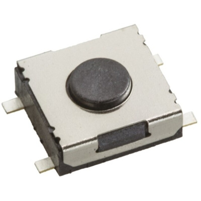 Black Tactile Switch, SPST 50 mA @ 12 V dc 0.5mm Surface Mount