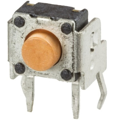 Pink Tactile Switch, SPST 50 mA @ 12 V dc 1.3mm Through Hole