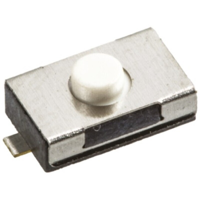 White Tactile Switch, SPST 50 mA @ 12 V dc 0.8mm Surface Mount