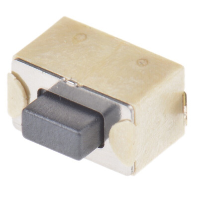Black Tactile Switch, SPST 50 mA @ 12 V dc 1.5mm Surface Mount