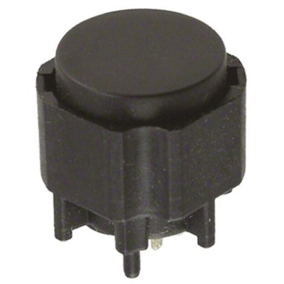 IP40 Black Tact Switch, SPST 100 mA @ 30 V dc