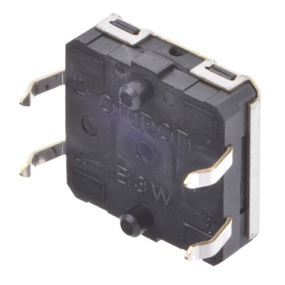 IP67 White Plunger Tactile Switch, SPST 50 mA @ 24 V dc 0.75mm