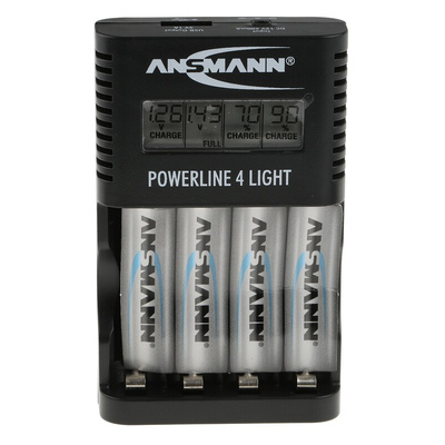 1001-0011-UK | Ansmann Battery Charger For NiCd, NiMH AA, AAA with EU, UK plug