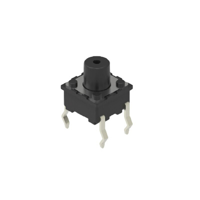 Black Button Tactile Switch, SPST 50 mA 3.3mm Snap-In